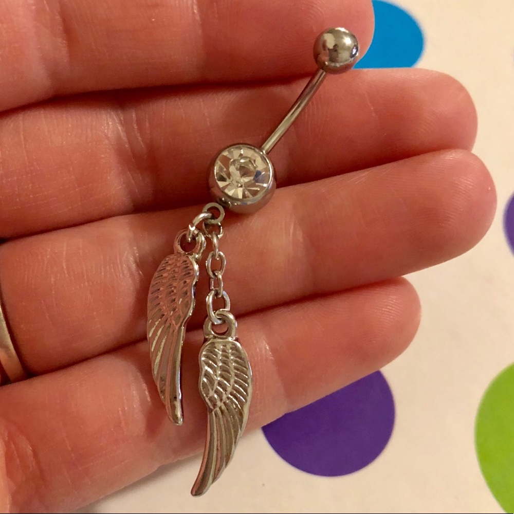 Angel wings belly ring